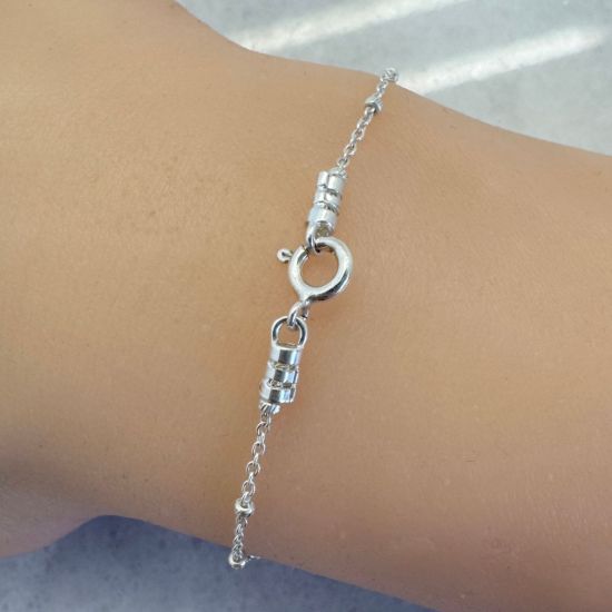 Wholesale Sterling Silver Finished Chain - Cable  Beaded Satellite Chain