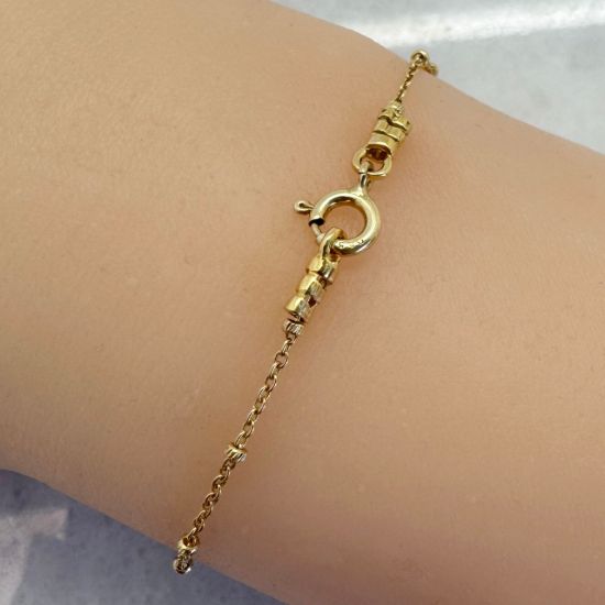 Wholesale Gold Over Sterling Silver Finished Chain - Cable Beaded Satellite Chain