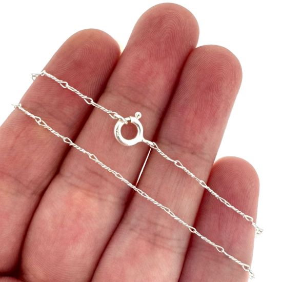 Wholesale 925 Sterling Silver Finished Jewelry Chain - Fancy Twisted Link