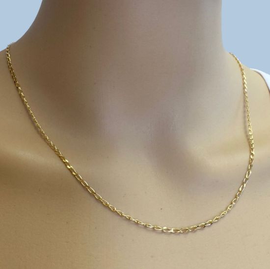 Wholesale Gold Over Sterling Silver Finished Chain - 2x4mm Diamond Cut Curb Chain