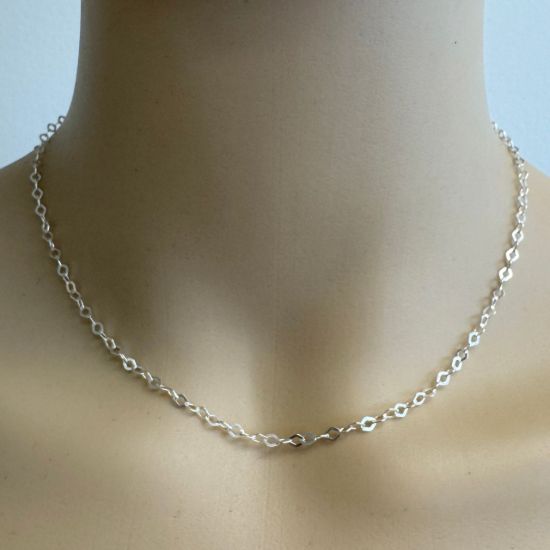 Wholesale Sterling Silver Finished Chain - Diamond Shaped Flat Cable Chain