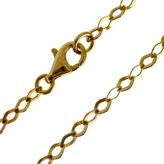 Wholesale Gold over Sterling Silver Finished Chain - Diamond Shaped Flat Cable Chain