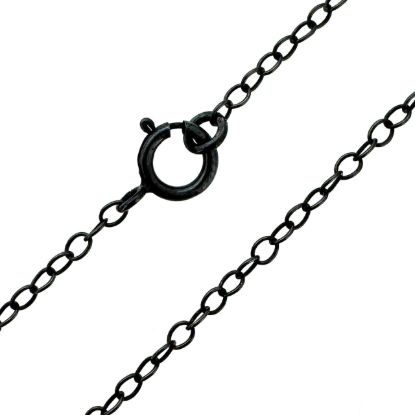 Wholesale Oxidized 925 Sterling Silver Finished Jewelry Chain - Oval Cable Chain 