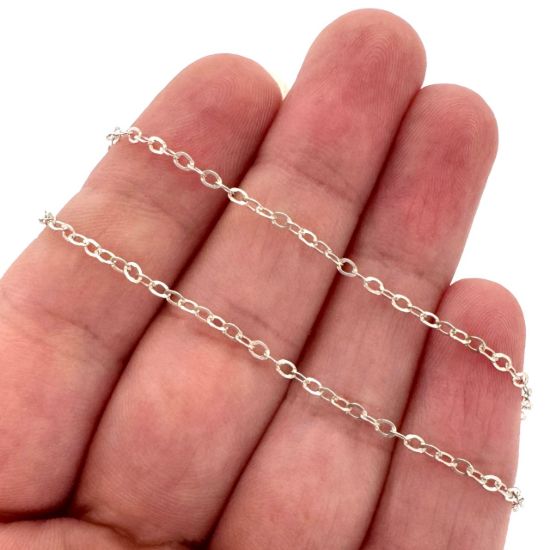 Wholesale 925 Sterling Silver Bulk Chain - 1.8x2.5mm Flat Cable Chain (Sold per foot)