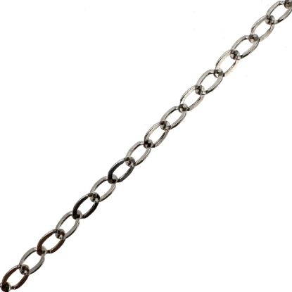 Wholesale Rhodium Plated Sterling Silver Bulk Chain -2x2.5mm Flat Cable Chain (sold per foot)