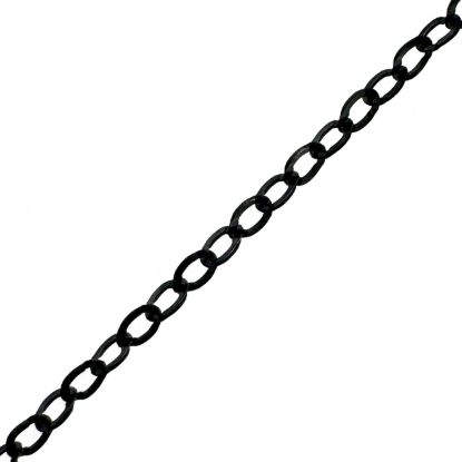 Wholesale Oxidized Sterling Silver Bulk Chain - 2.5x2mm Flat Cable Chain (sold per foot)