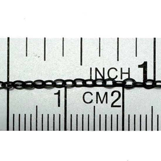 Wholesale Oxidized Sterling Silver Bulk Chain - 2.5x2mm Flat Cable Chain (sold per foot)