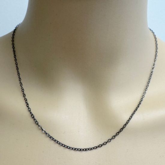 Wholesale Oxidized Sterling Silver Bulk Chain - 2.5x2mm Flat Cable Chain (sold per foot)