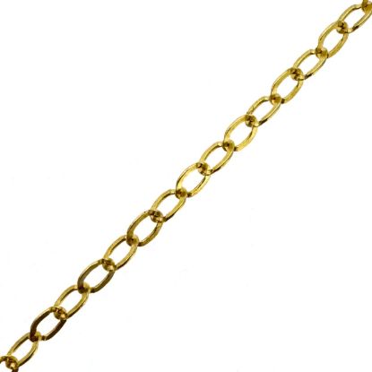 Wholesale Gold Over Sterling Silver Chain - Flat Cable Bulk Chain 2x2.5mm (sold per foot)
