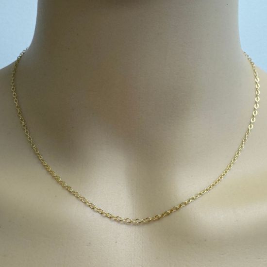 Wholesale Gold Over Sterling Silver Chain - Flat Cable Bulk Chain 2x2.5mm (sold per foot)