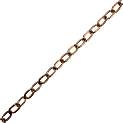 Wholesale Rose Gold Plated Sterling Silver Bulk Chain - 2x2.5mm Flat Cable Chain (sold per foot)