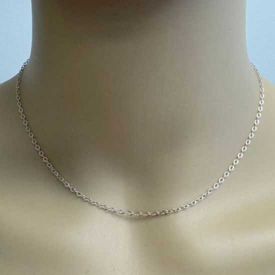 Wholesale 925 Italian Sterling Silver Finished Chain - 2.5mm Flat Oval Cable Chain