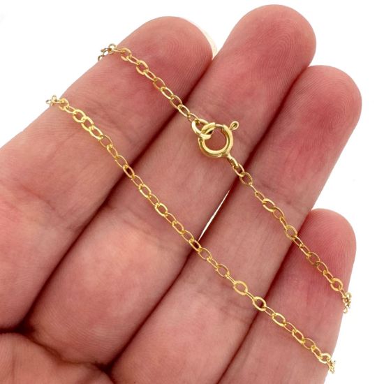 Wholesale Gold Over Sterling Silver Finished Chain - Flat Cable Chain