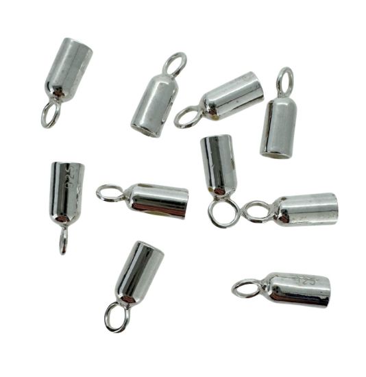 Wholesale 925 Sterling Silver Smooth Tube Ending with Ring - 2.6mm (Sold per 10 pieces)
