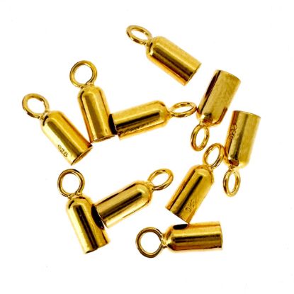 Wholesale Gold Over Sterling Silver Smooth Tube Ending with Ring - 2.6mm (Sold per 10 pieces)