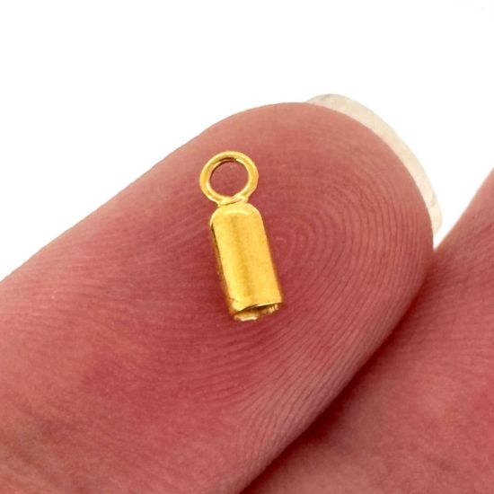 Wholesale Gold Over Sterling Silver Smooth Tube Ending with Ring - 2.6mm (Sold per 10 pieces)
