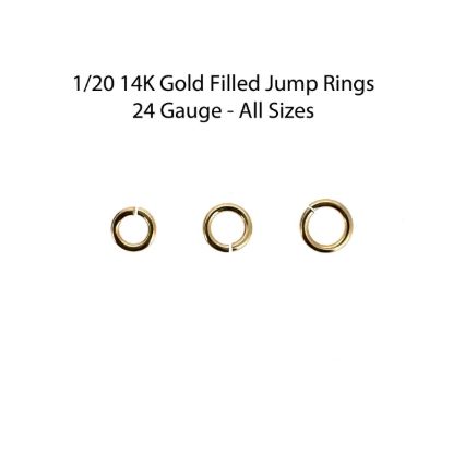 Wholesale 1/20 14k Gold Filled Open Jump Rings  - 24Ga - All Sizes (100pcs)
