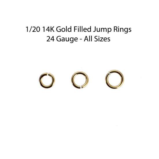 Wholesale 1/20 14k Gold Filled Open Jump Rings  - 24Ga - All Sizes (100pcs)