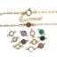 Wholesale 1/20 14K Gold Filled Natural Gemstone Adjustable Bracelet - 6.5-8"