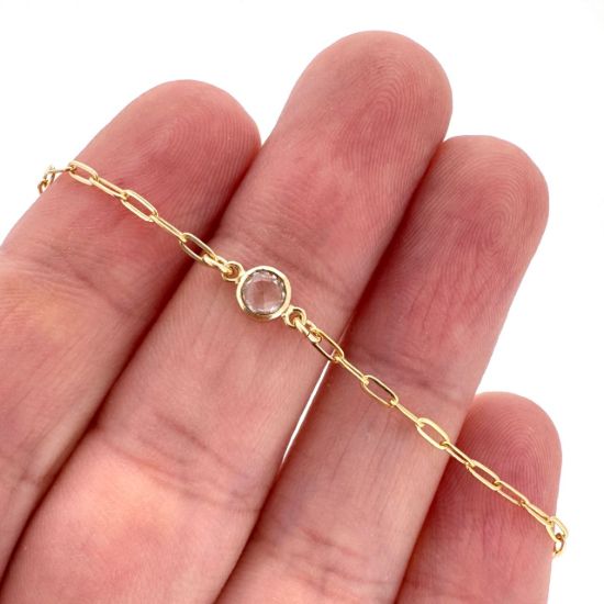 Wholesale 1/20 14K Gold Filled Natural Gemstone Adjustable Bracelet - 6.5-8"