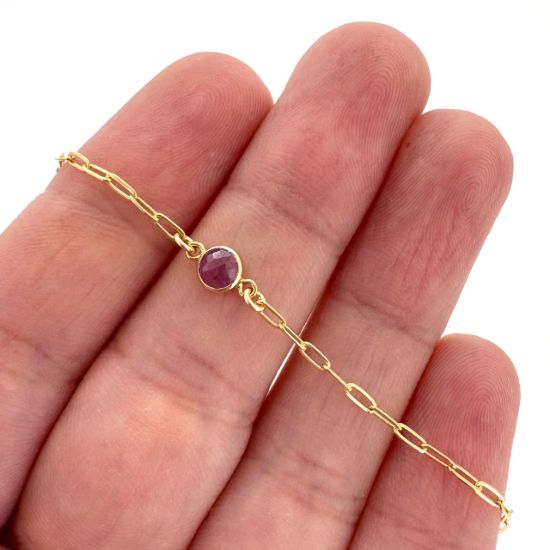 Wholesale 1/20 14K Gold Filled Natural Gemstone Adjustable Bracelet - 6.5-8"