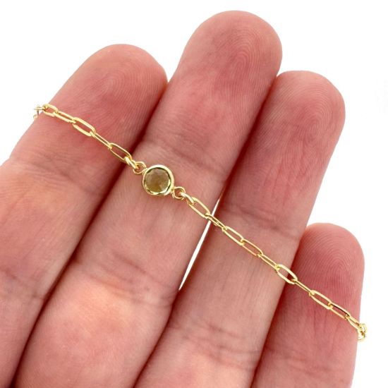 Wholesale 1/20 14K Gold Filled Natural Gemstone Adjustable Bracelet - 6.5-8"