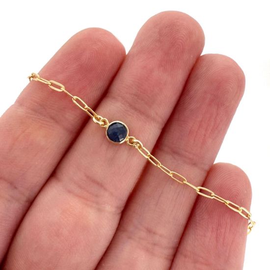 Wholesale 1/20 14K Gold Filled Natural Gemstone Adjustable Bracelet - 6.5-8"