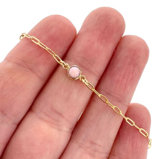 Wholesale 1/20 14K Gold Filled Natural Gemstone Adjustable Bracelet - 6.5-8"