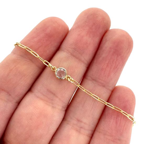 Wholesale 1/20 14K Gold Filled Natural Gemstone Adjustable Bracelet - 6.5-8"
