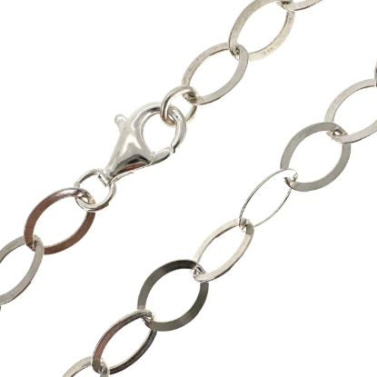 Wholesale 925 Italian Sterling Silver Finished Chain - Flat Cable Oval Chain