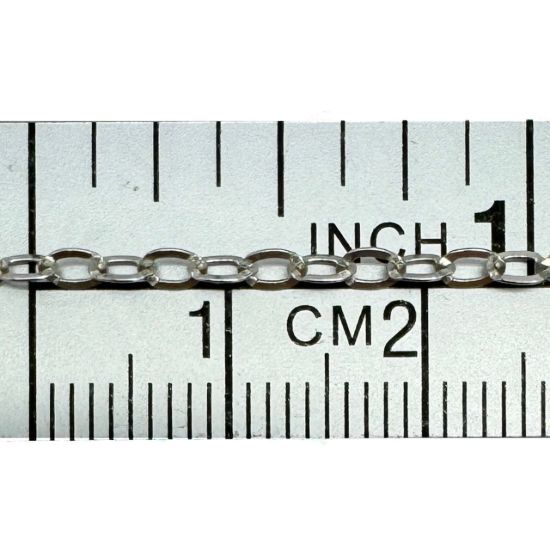 Wholesale Sterling Silver Bulk Chain -  2.5x3.5mm Flat Cable Chain (sold per foot)