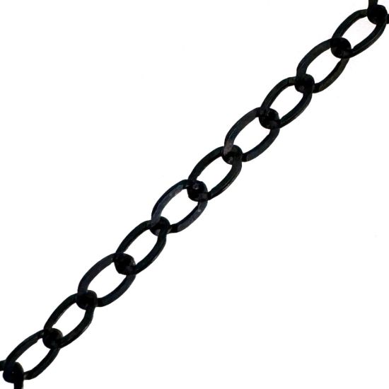 Wholesale Oxidized Sterling Silver Bulk Chain - 2.5x3.5mm  Flat Cable Chain (sold per foot)