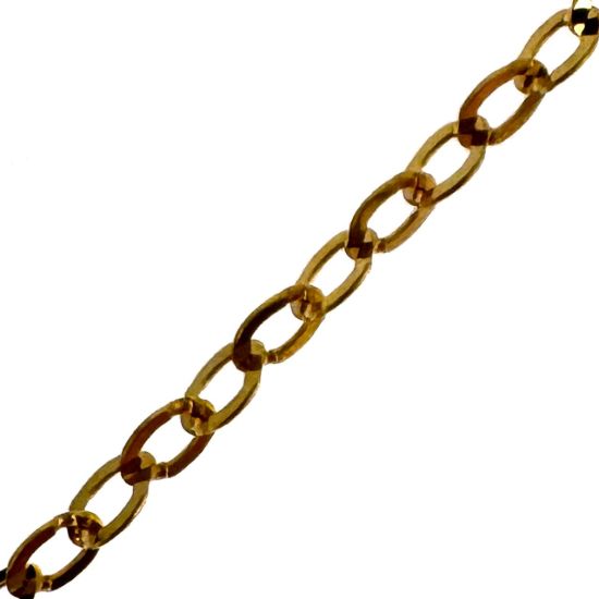 Wholesale Gold Over Sterling Silver  Flat Cable Bulk Chain 2.5x3.5mm (sold per foot)