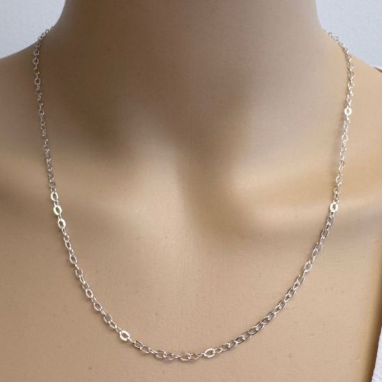 Wholesale 925 Italian Sterling Silver Finished Chain - 3.5mm Flat Oval Cable Chain