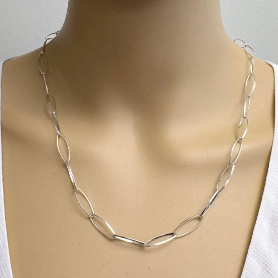 Wholesale Sterling Silver Bulk Chain - 6x18mm Big Diamond Cut Oval Cable Chain (sold per foot)