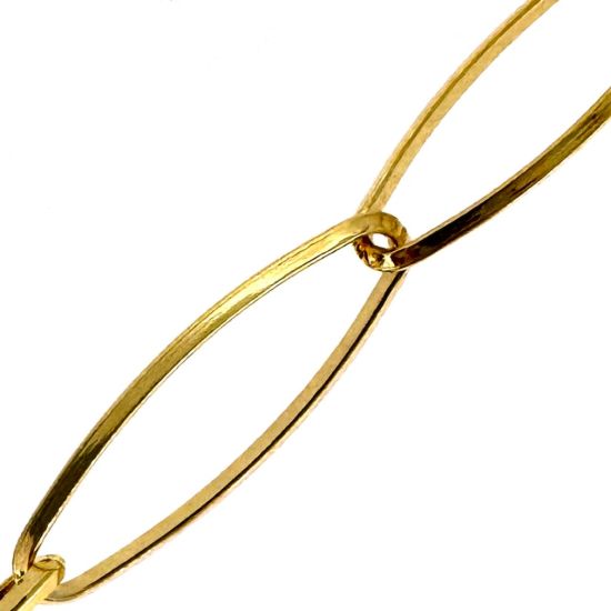 Wholesale Gold Over Sterling Silver Bulk Chain - 18x5.5mm Big Diamond Cut Oval Cable Chain (sold per foot)