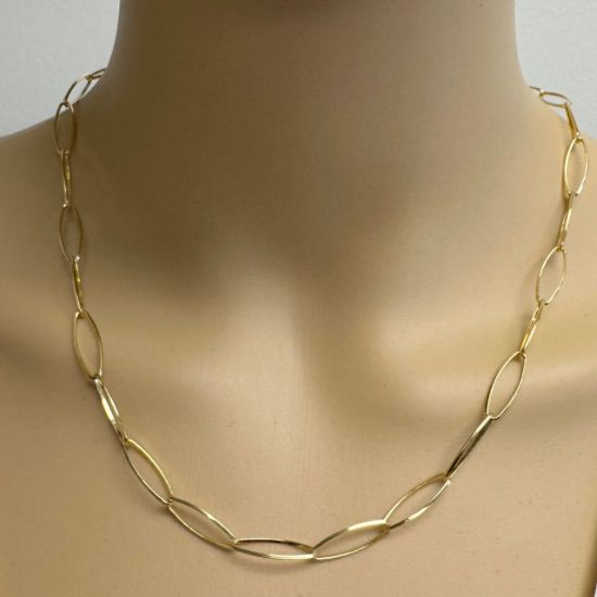 Wholesale Gold Plated Sterling Silver Finished Chain - Large Diamond Cut Oval Chain