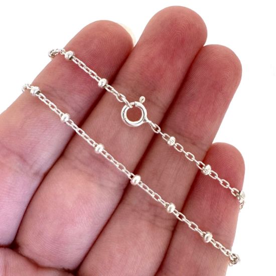 Wholesale Sterling Silver Finished Chain - 2.5mm Ball Satellite Chain
