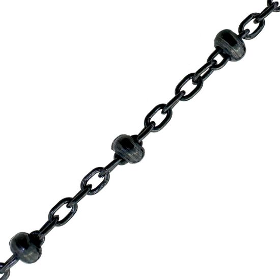 Wholesale Oxidized Sterling Silver Bulk Chain -2.5mm Ball Satellite Chain (Sold per foot) 