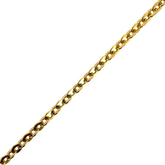 Wholesale Gold over Sterling Silver Bulk Chain - 1.3x1.5mm Solid Flat Cable Chain (sold per foot)