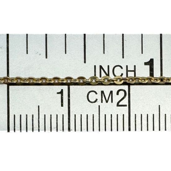 Wholesale Gold over Sterling Silver Bulk Chain - 1.3x1.5mm Solid Flat Cable Chain (sold per foot)