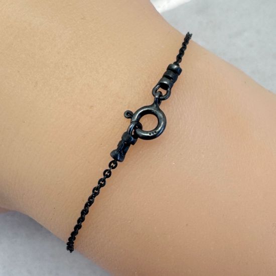 Wholesale Oxidized Sterling Silver Finished Jewelry Chain - Solid Flat Oval Cable Chain