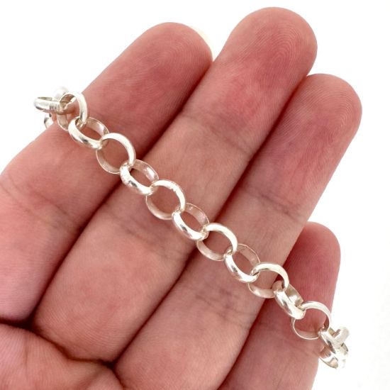 Wholesale Sterling Silver Bulk Chain - 6.5mm Big Chunky Rolo Chain (sold per foot)