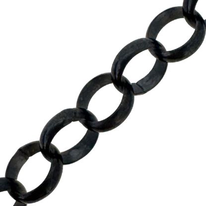 Wholesale Oxidized Sterling Silver Bulk Chain - 6.5mm Big Rolo Chain (sold per foot)