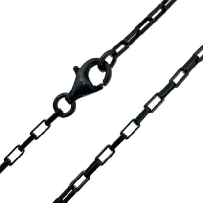 Wholesale Oxidized Sterling Silver Finished Jewelry Chain - Medium Box Chain