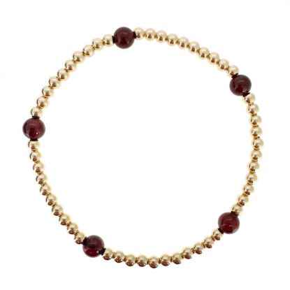 wholesale gold filled stretchy bracelet with gemstone garnet