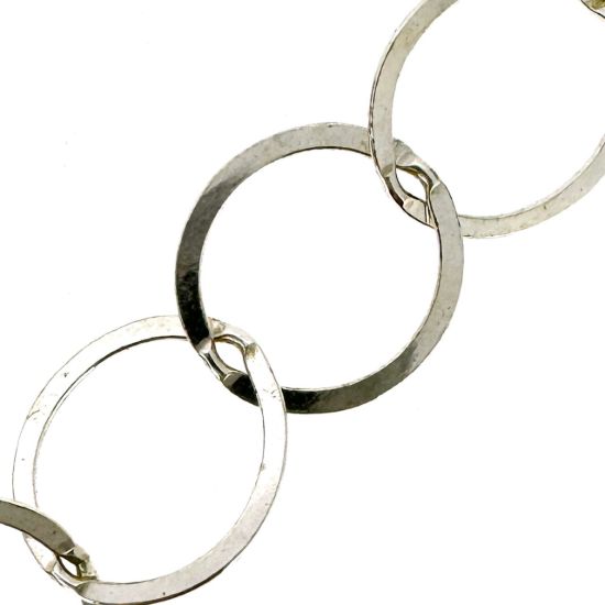 Wholesale 925 Sterling Silver Bulk Chain - 10mm Big Circle Flat Cable Chain