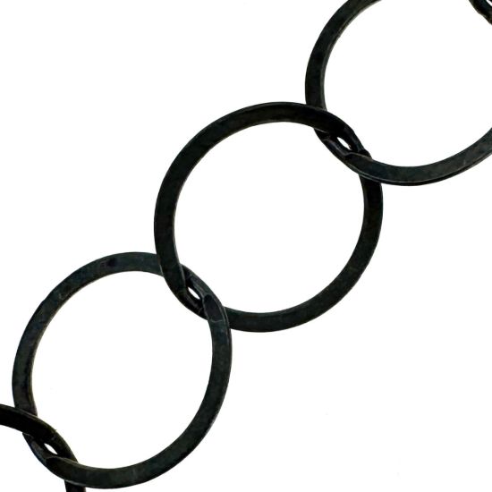 Wholesale Oxidized Sterling Silver Bulk Chain - 10mm Big Circle Flat Cable Chain (sold per foot)