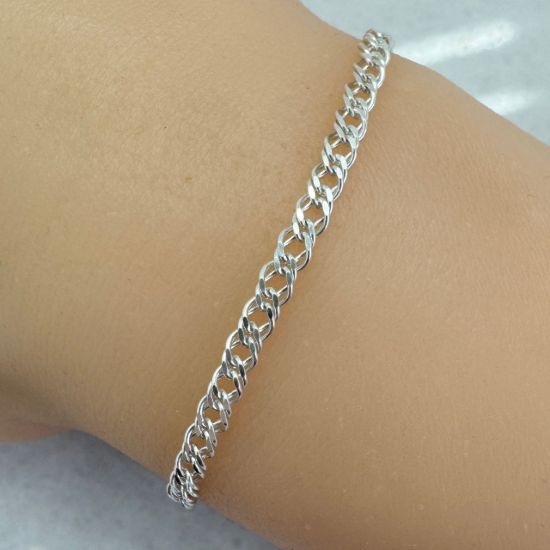 Wholesale Sterling Silver Bulk Chain-Double Diamond Cut Curb Chain (sold per foot) 