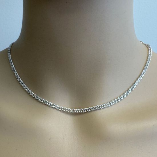 Wholesale Sterling Silver Bulk Chain-Double Diamond Cut Curb Chain (sold per foot) 